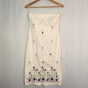 Love Potion Strapless Embroidered Cream Fit Dress Size L